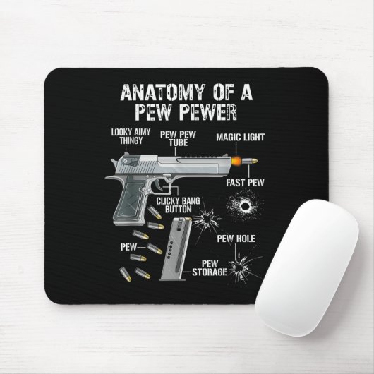 Die sonnige Anatomie einer Pew Pewer - Ammo Gun -  Mousepad (Mit Mouse)