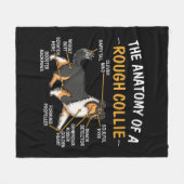 Die sonnige Anatomie einer rauen Collie für Hundef Fleecedecke (Vorderseite (Horizontal))