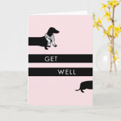 Die sonnige Dackel geht gut Karte (Gelbe Blume)