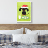 Die sonnige Dackel Santa Clause mit Milch und Keks Leinwanddruck (Insitu (Schlafzimmer))