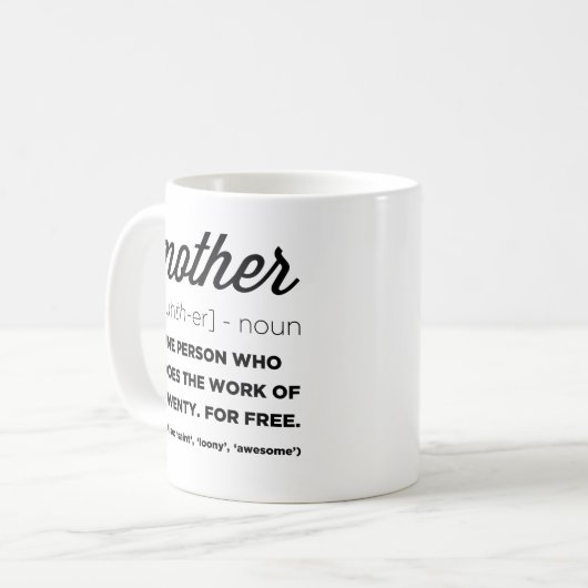Die sonnige Definition der Mutter-Tasse Kaffeetasse (Vorderseite Links)