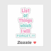 Die sonnige Erinnerung für vergessene Menschen ver Aufkleber (Blatt)