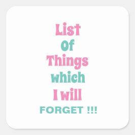 Die sonnige Erinnerung für vergessene Menschen ver Quadratischer Aufkleber