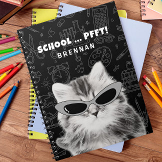 Die sonnige Katze mit Sonnenbrille Zurück zur Schu Notizblock