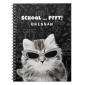 Die sonnige Katze mit Sonnenbrille Zurück zur Schu Notizblock (Vorderseite)