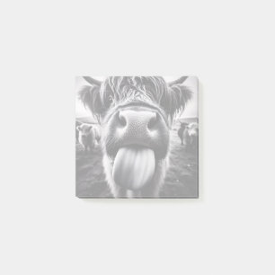 Die sonnige Kuh schwarz und weiß Post-it Klebezettel