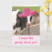 Die sonnige Kuh und Klatsch werden gut Karte (Gelbe Blume)