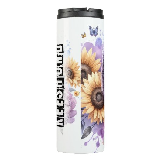 Die sonnige Lage von Keeshond Thermosbecher (Rückseite)