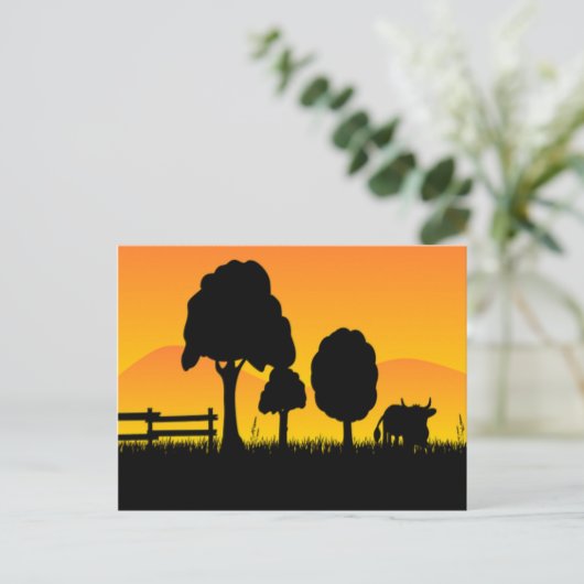 Die sonnige Landschaft Postkarte (Stehend Vorderseite)