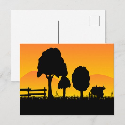 Die sonnige Landschaft Postkarte (Vorne/Hinten)