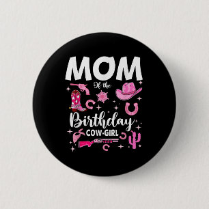 Die sonnige Mama der Geburtstagskuh Pink Disco Rod Button