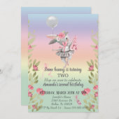 Die sonnige Osterballerina zum Geburtstag des Kind Einladung (Vorne/Hinten)