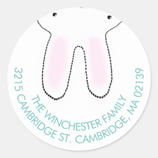 Die sonnige Ostersonnige aquamarine Adresse Runder Aufkleber (Vorderseite)