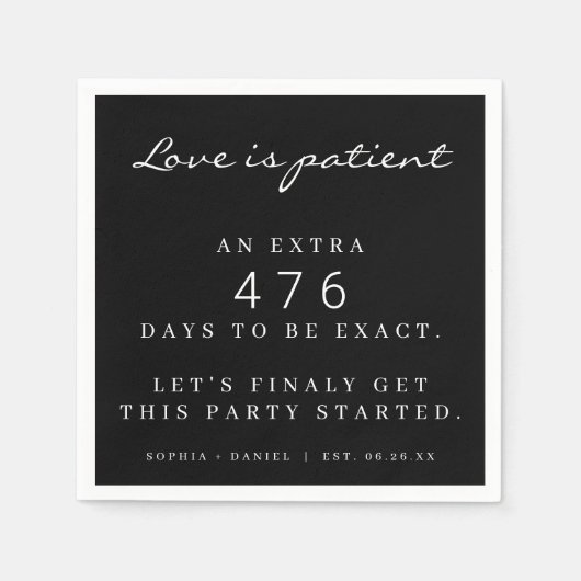 Die sonnige pandemische Hochzeit verzögert Liebe i Serviette (Vorderseite)