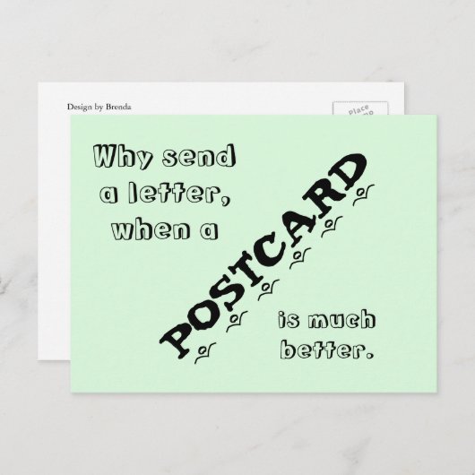 Die sonnige Postkarte, ideal für Postüberquerung, Postkarte (Vorne/Hinten)