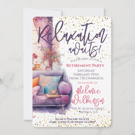 Die sonnige Ruhestätte erwartet das Party Einladung (Vorderseite)