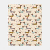 Die sonnigen Dackeln in Hats und Sweatern Fleecedecke (Vorderseite)