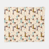 Die sonnigen Dackeln in Hats und Sweatern Fleecedecke (Vorderseite (Horizontal))