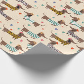 Die sonnigen Dackeln in Hats und Sweatern Geschenkpapier (Ecke)