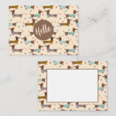 Die sonnigen Dackeln in Hats und Sweatern Mitteilungskarte (Vorne/Hinten)