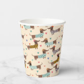 Die sonnigen Dackeln in Hats und Sweatern Pappbecher (Rückseite)