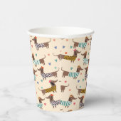 Die sonnigen Dackeln in Hats und Sweatern Pappbecher (Rechts)