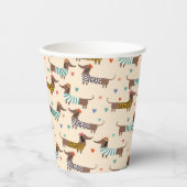 Die sonnigen Dackeln in Hats und Sweatern Pappbecher (Vorderseite)