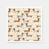 Die sonnigen Dackeln in Hats und Sweatern Serviette (Vorderseite)