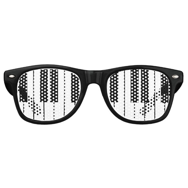 Die sonnigen schwarzen Klaviertasten Party-Schatti Sonnenbrille (Vorderseite)