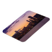 Die sonnigen Sets über der Skyline von Chicago Magnet (Linke Seite)