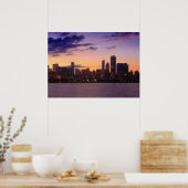 Die sonnigen Sets über der Skyline von Chicago Poster (Küche)
