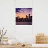 Die sonnigen Sets über der Skyline von Chicago Poster (Küche)