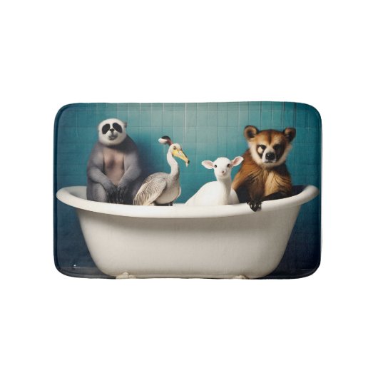 Die sonnigen Tiere im Badezimmer Badematte (Vorderseite)