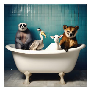 Die sonnigen Tiere im Badezimmer Fotodruck