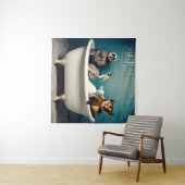Die sonnigen Tiere im Badezimmer Wandteppich (Beispiel (Horizontal))