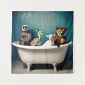 Die sonnigen Tiere im Badezimmer Wandteppich (Vorderseite)