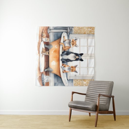 Die sonnigen Tiere Wandteppich (Beispiel (Horizontal))