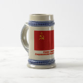 Die Sowjetunions-Flagge mit vollständigem Namen Bierglas (Vorderseite Links)