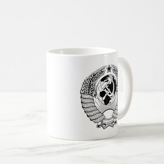 Die Sowjetunions-Wappen Schwarzes u. Weiß Kaffeetasse (VorderseiteRechts)