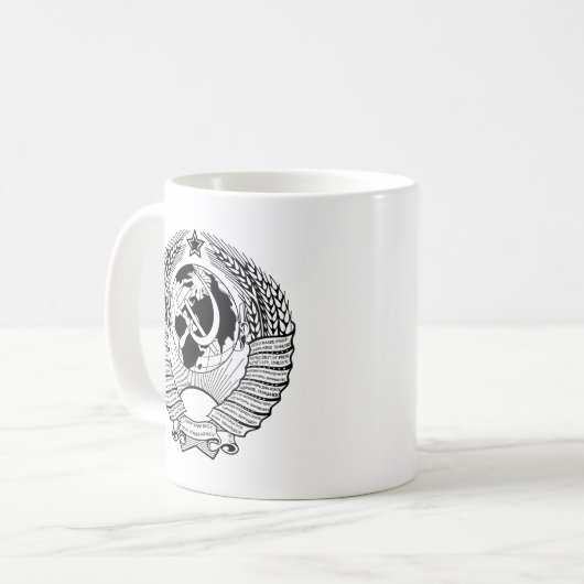 Die Sowjetunions-Wappen Schwarzes u. Weiß Kaffeetasse (Vorderseite Links)