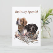 Die Spaniels der Bretagne, die Bretagne, Einladung (Stehend Vorderseite)