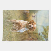 Die Spaniels der Bretagne, die Bretagne, Geschirrtuch (Horizontal)