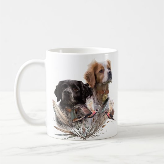 Die Spaniels der Bretagne, die Bretagne, Kaffeetasse (Links)