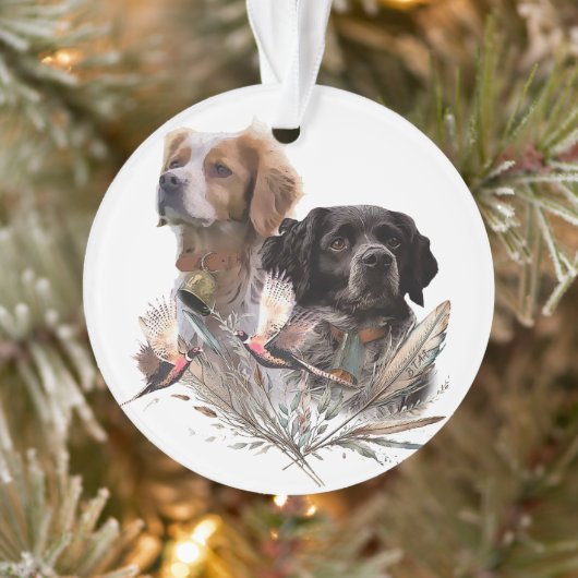 Die Spaniels der Bretagne, die Bretagne, Ornament (Baum)