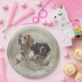 Die Spaniels der Bretagne, die Bretagne, Pappteller (Party)