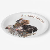 Die Spaniels der Bretagne, die Bretagne, Pappteller (Schrägansicht)