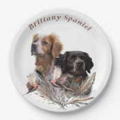 Die Spaniels der Bretagne, die Bretagne, Pappteller (Vorderseite)