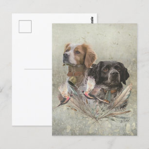Die Spaniels der Bretagne, die Bretagne, Postkarte