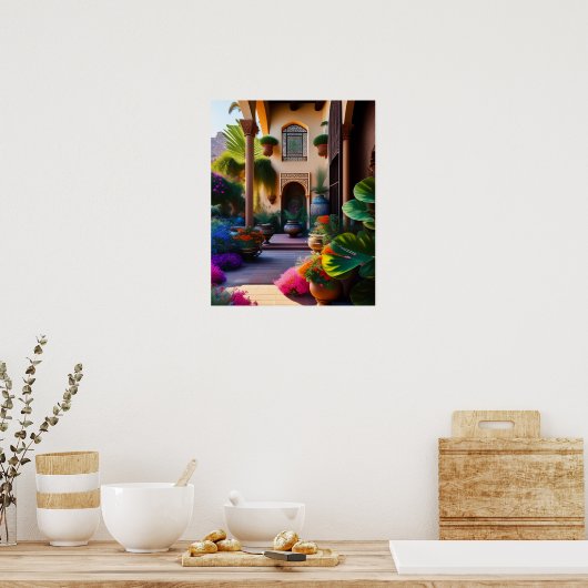 Die spanischen Gärten Kunst drucken Poster (Küche)