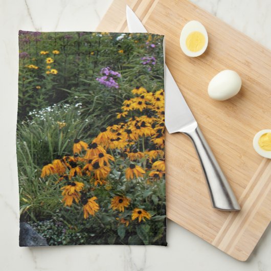 Die späte Sommersonne im Garten Geschirrtuch (Viertel Falte)
